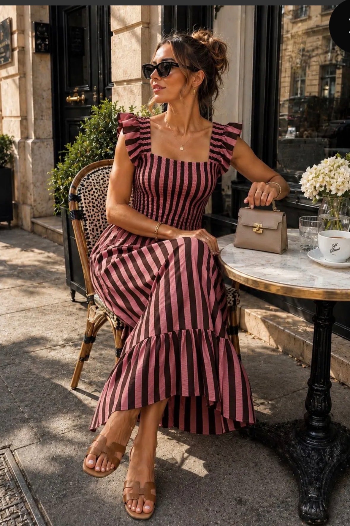 Brown/dusky pink stretch Dress