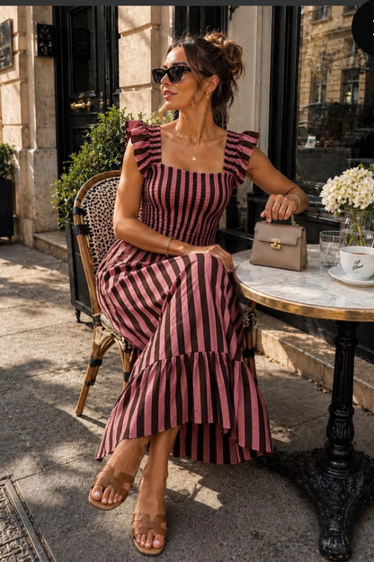 Brown/dusky pink stretch Dress