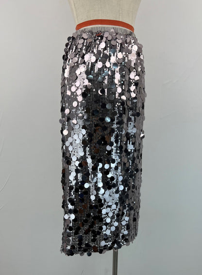 Silver Disco Skirt