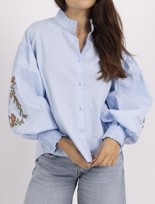 Flower Print Shirt - Blue