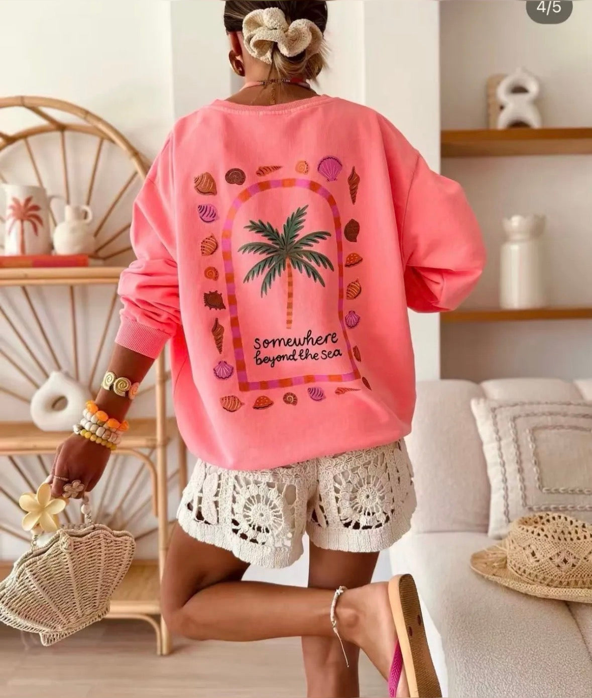 Beyond the Sea sweater - Coral
