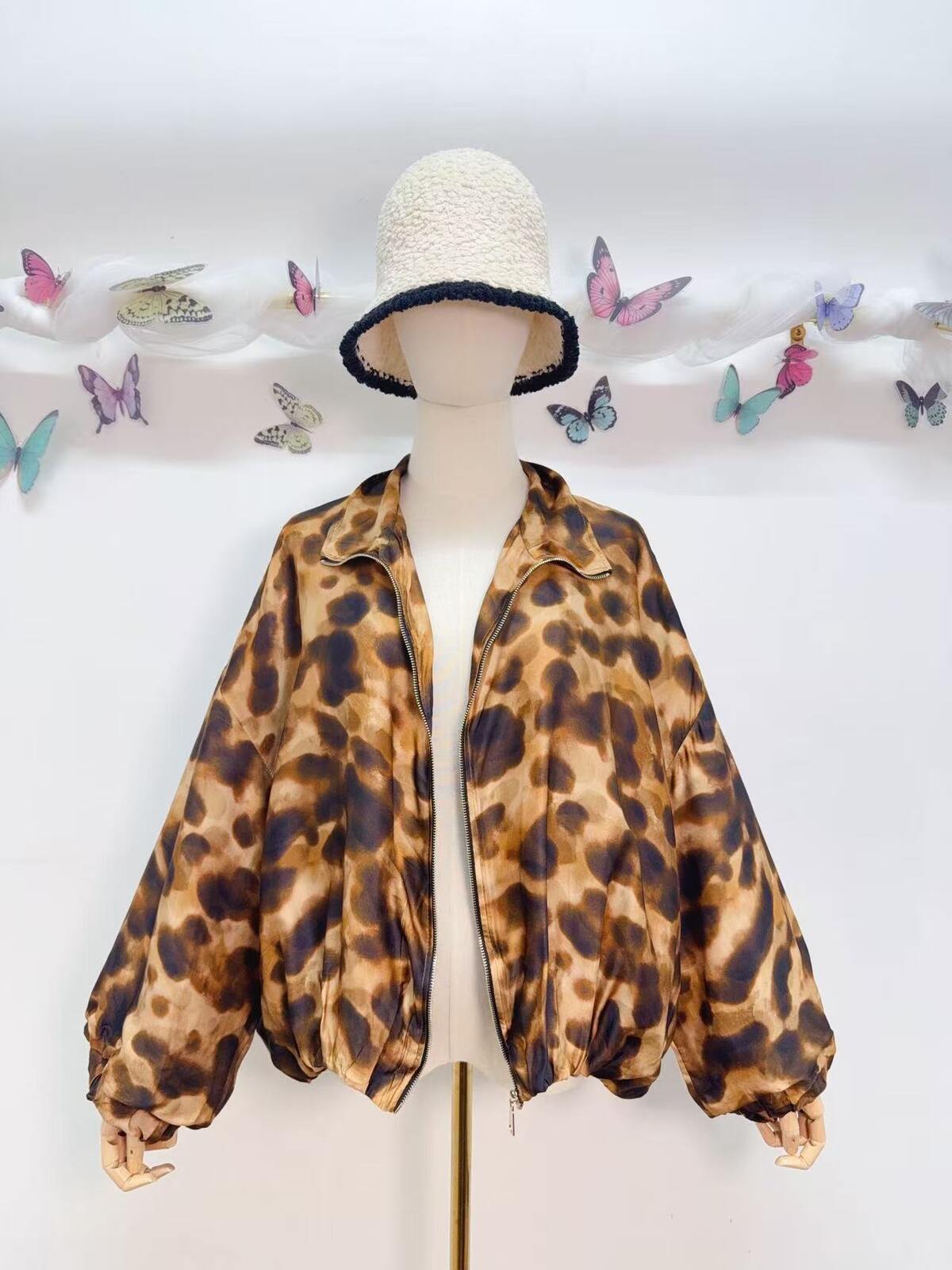 Camel Silk Mix Bomber