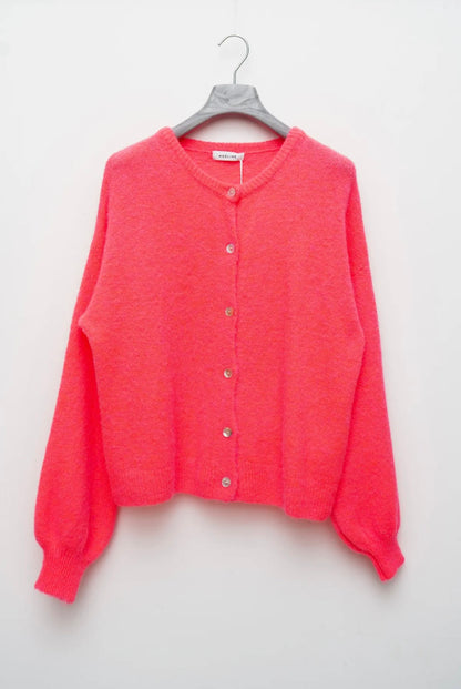 Coral alpaca blend cardi