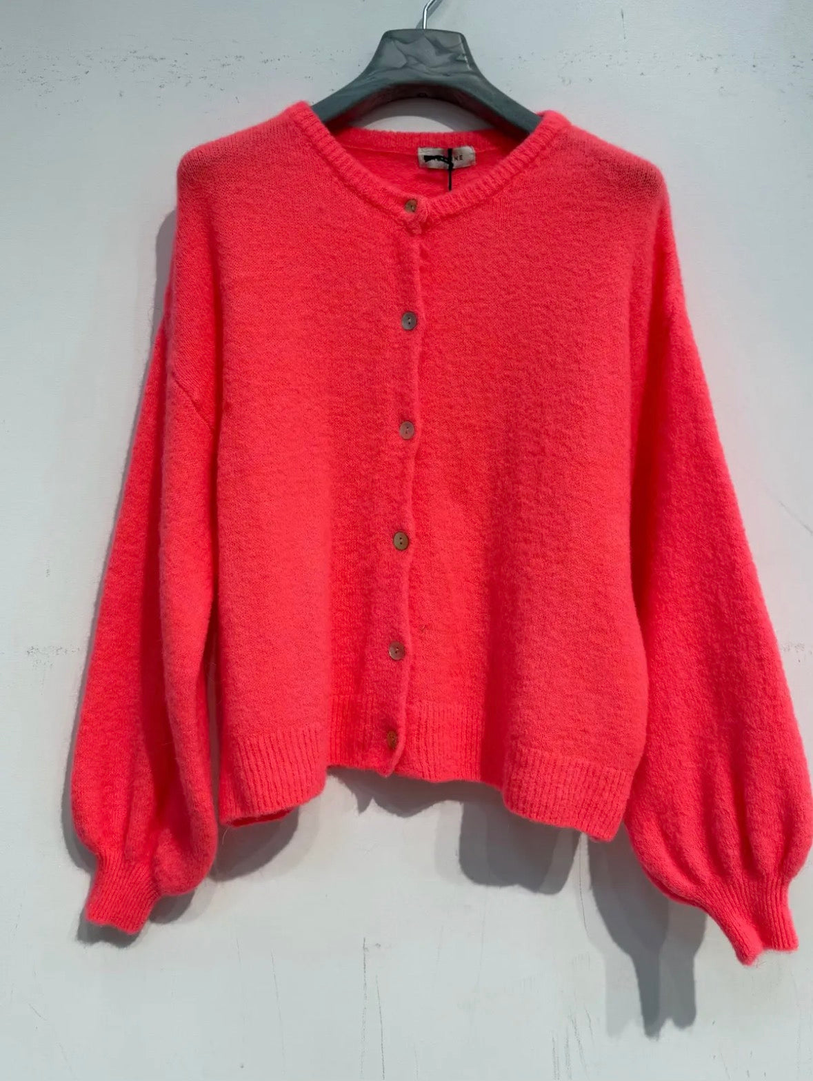 Coral alpaca blend cardi