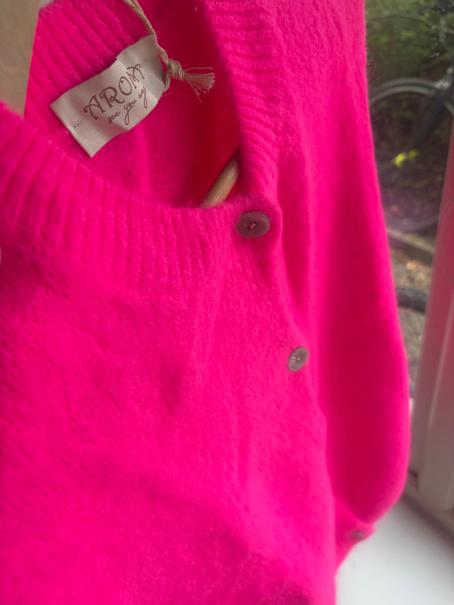 Knit vest Mohair mix Bright Pink