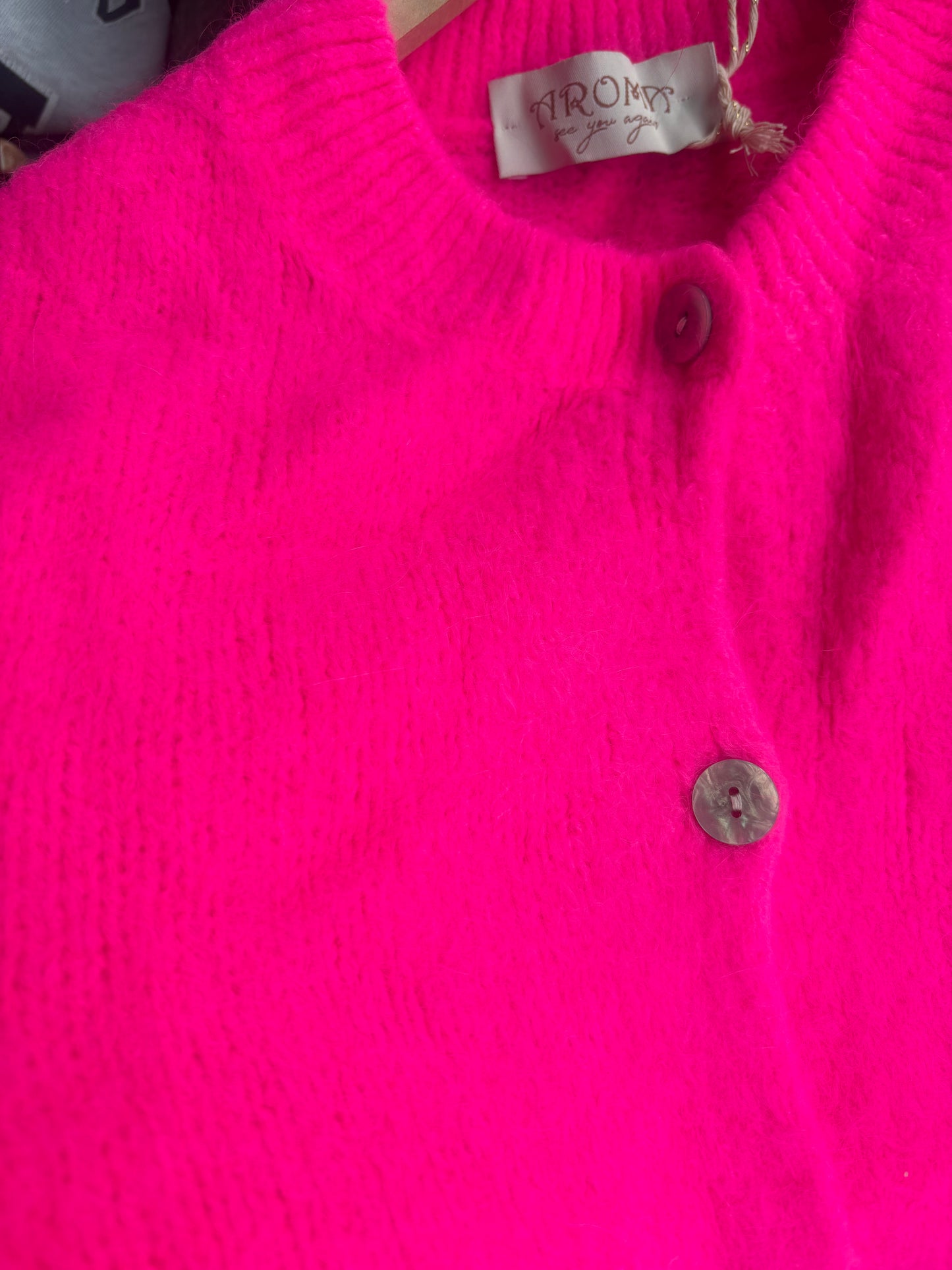 Knit vest Mohair mix Bright Pink