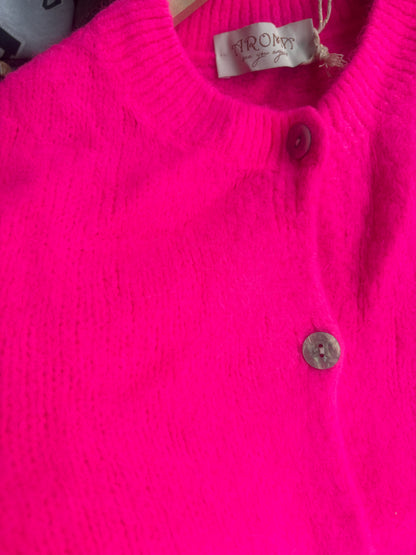 Knit vest Mohair mix Bright Pink