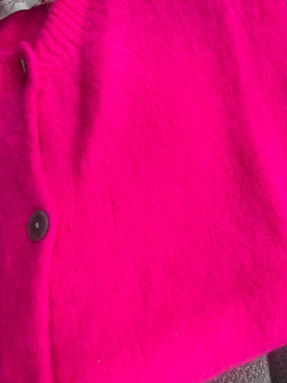 Knit vest Mohair mix Bright Pink
