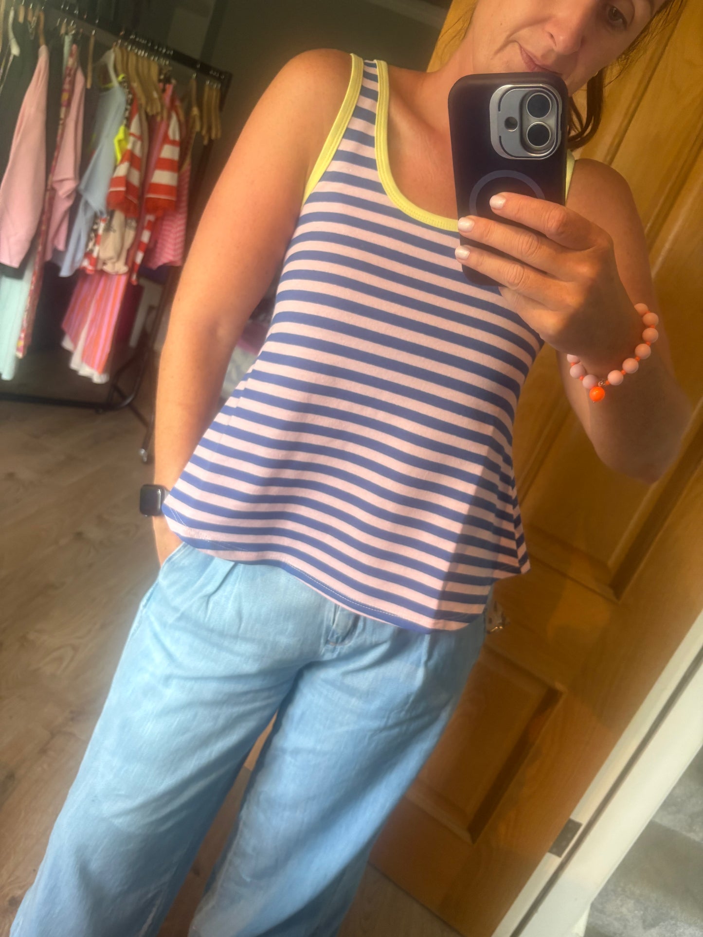 Stripe blue cotton vest