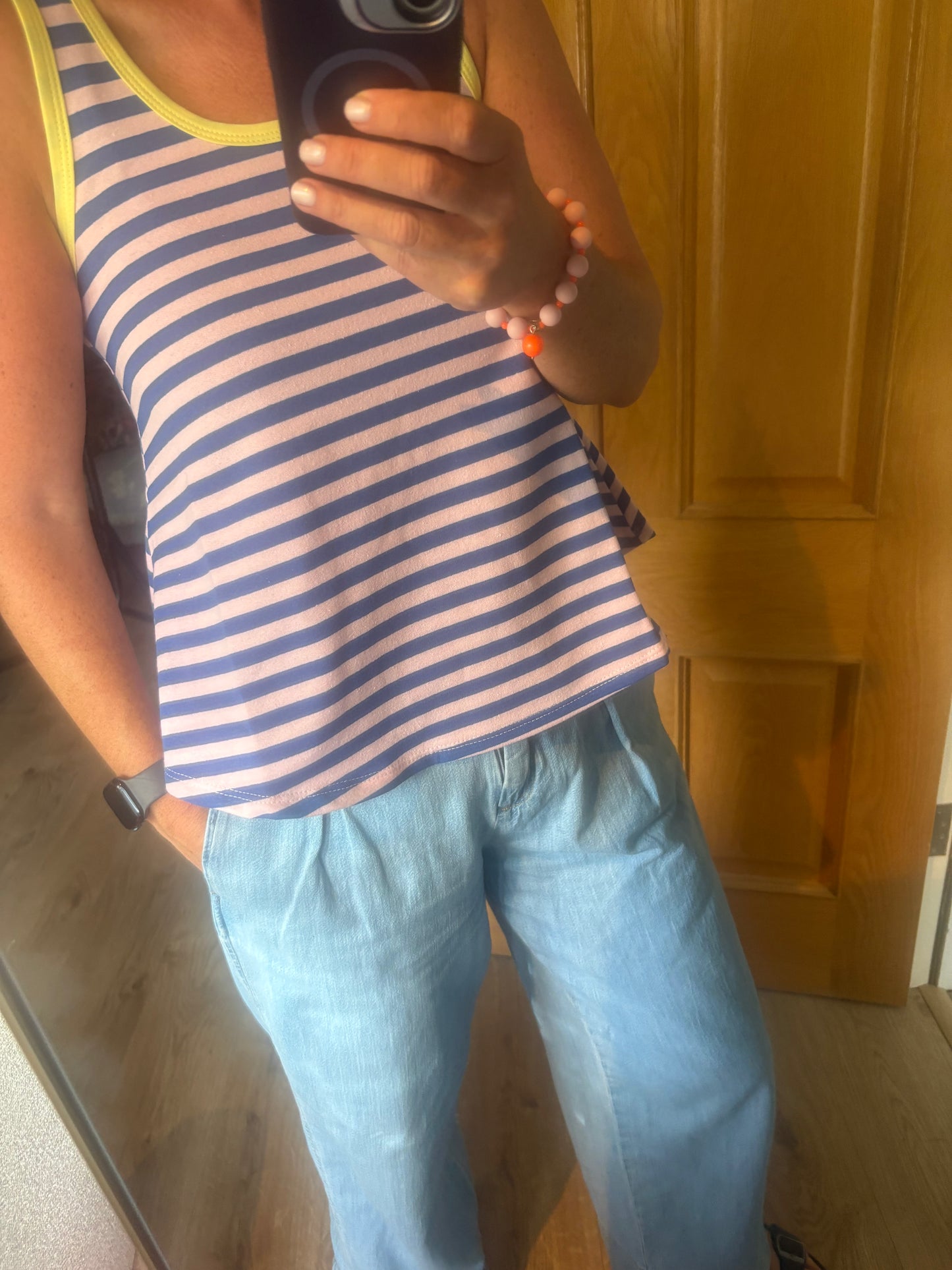 Stripe blue cotton vest