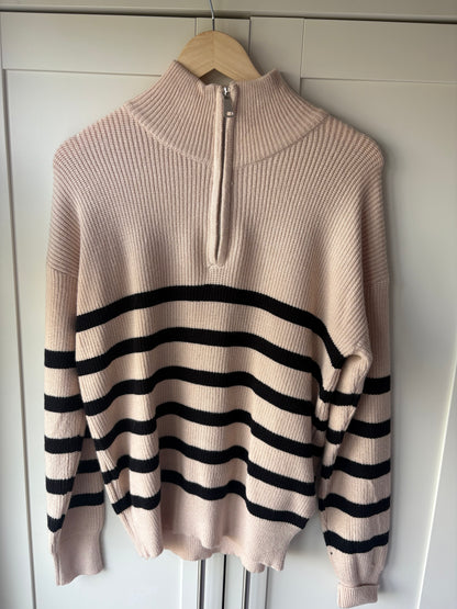 Zip neck Striped Sweater