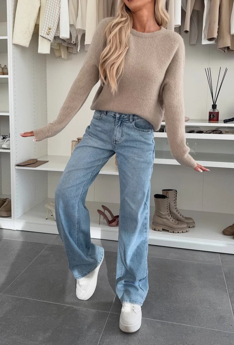 Taupe soft knit sweater